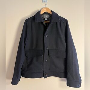 H&M Military Style Black Field Jacket with Button Front